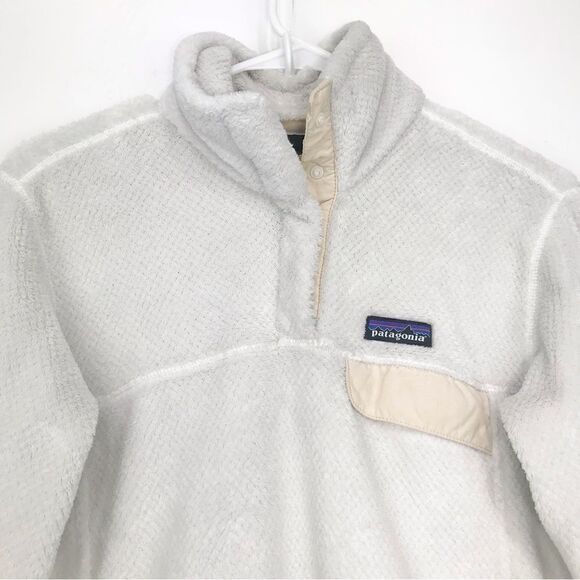 Patagonia RE-TOOL White Cream Quarter Snap Fleece Polartec Performance Pullover - Picture 6 of 16